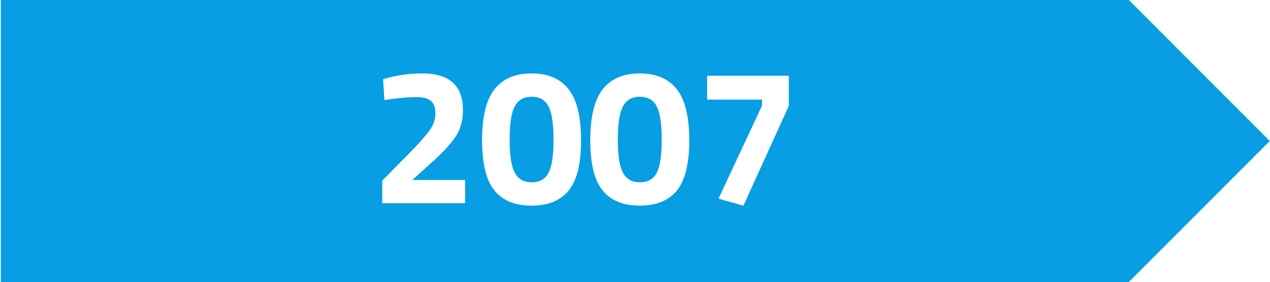 Grafik, die eine weiße Zahl 2007 auf einem blauen Pfeil zeigt.